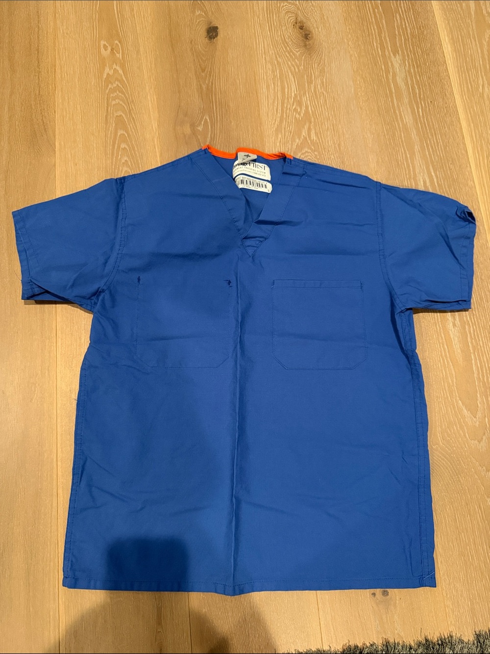 Men's Royal Blue V-Neck Short Sleeve Scrub Top